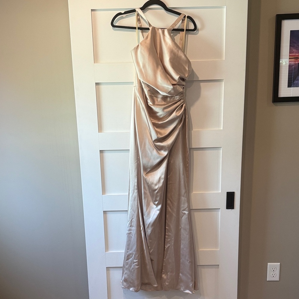Elegant Gold Evening Gown